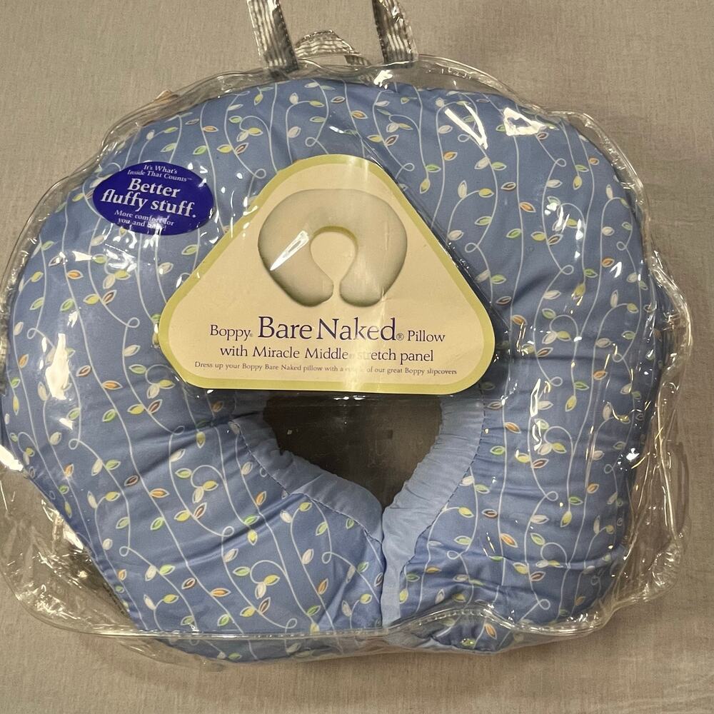 Vintage Boppy Bare Naked Nursing Pillow w/ Blue Vine & Jungle Covers Baby